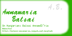 annamaria balsai business card